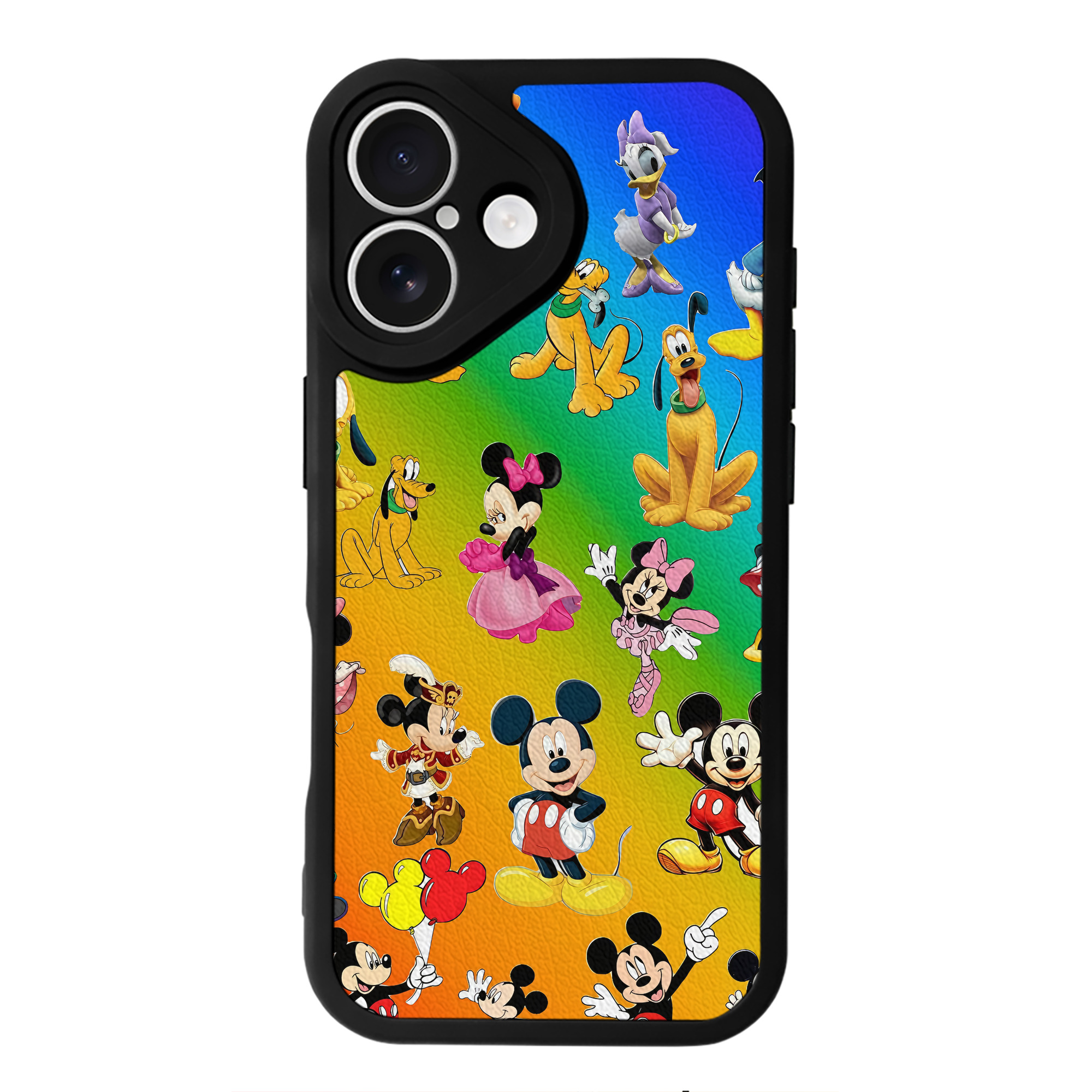 （画像用） ミッキーマウス Mickey Mouse 【iPhone 16シリーズ対応】シリコンスマホケース（レザー調） 材質：シリコン